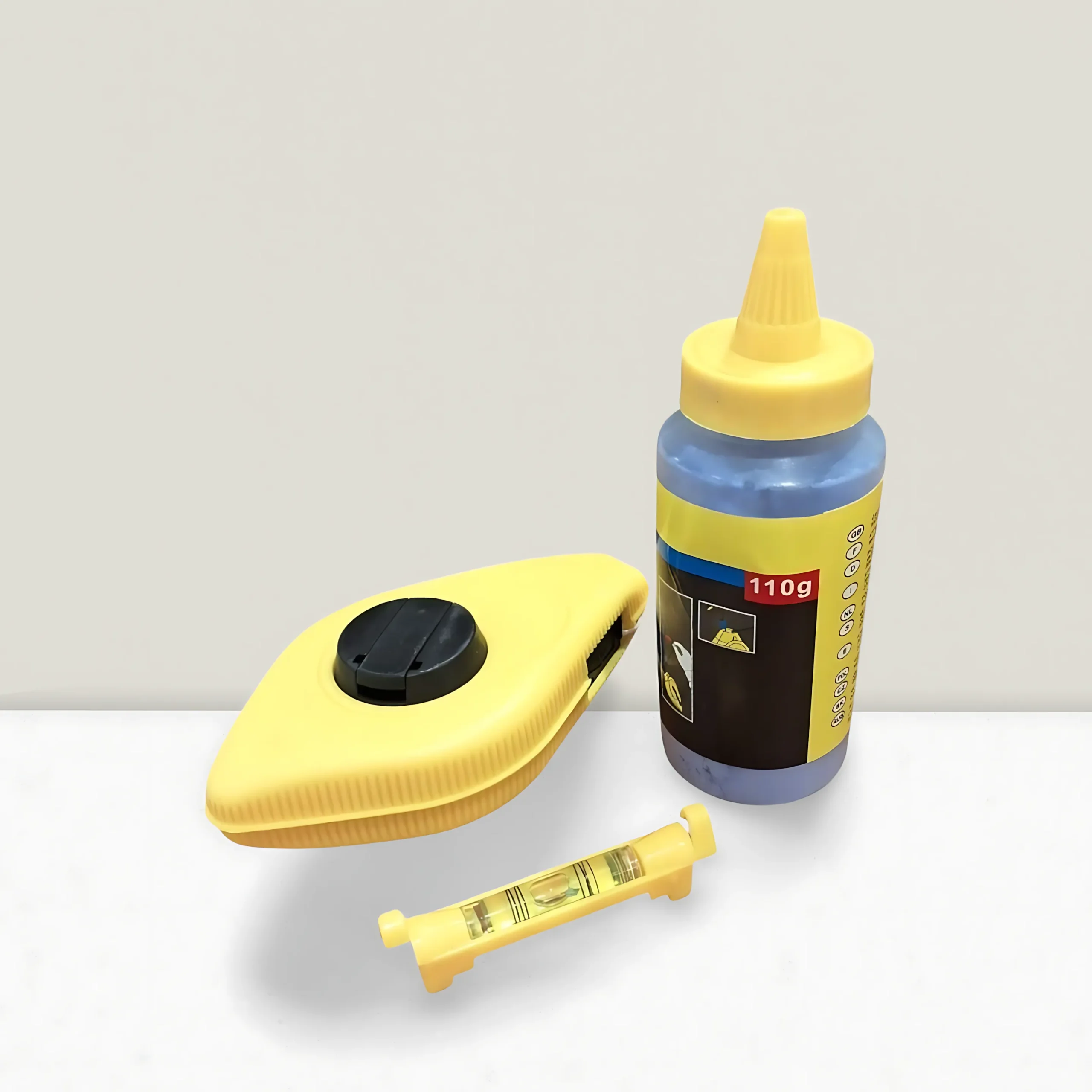 Chalk Line Reel with Blue Powder & Spirit Level