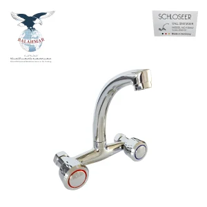 Schlöseer German Wall Sink Mixer - Double Handle (Crystal Handles) - Model JSX6003